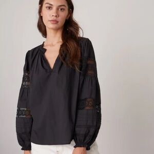 Velvet By Graham And Spencer Crochet Lace Boho top size Small